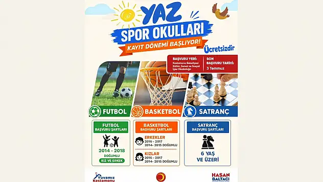 Yaz Spor Okulları Kayıtları Başladı