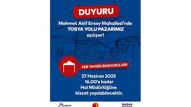 Yeni Pazar Yeri İçin Kura Çekilecek