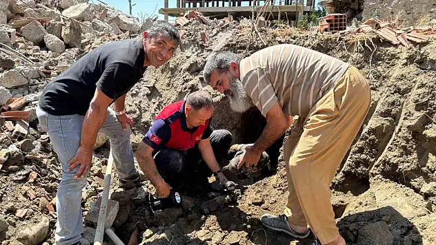 Yıkım halindeki binada mahsur kalan 8 yavru köpeği itfaiye kurtardı
