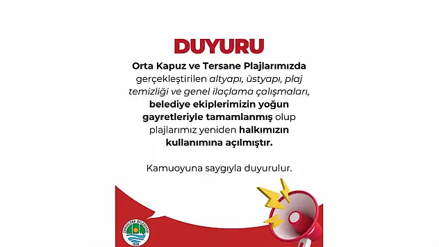 Zonguldak Belediyesi'nden Plaj Duyurusu