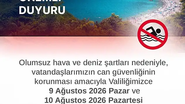 Zonguldak'ta 2 gün boyunca denize girmek yasaklandı
