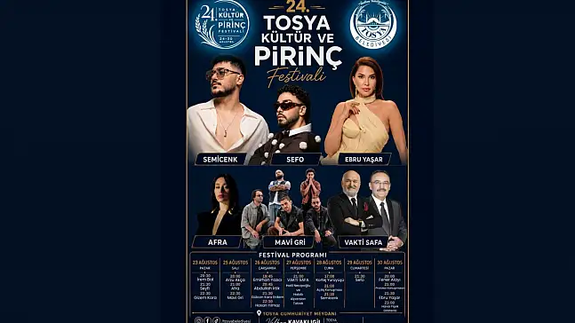 24. Tosya Kültür Ve Pirinç Festivali Başlıyor