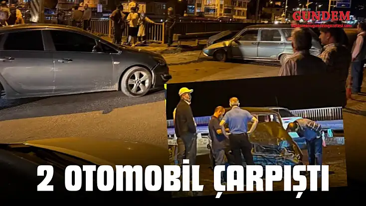 2 Otomobil Çarpıştı
