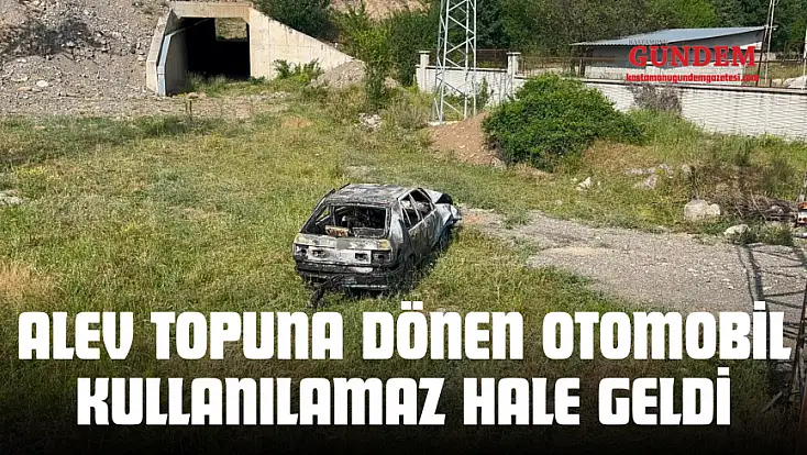 Alev Topuna Dönen Otomobil Kullanılamaz Hale Geldi
