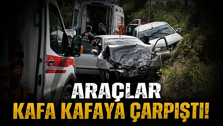Araçlar Kafa Kafaya Çarpıştı!