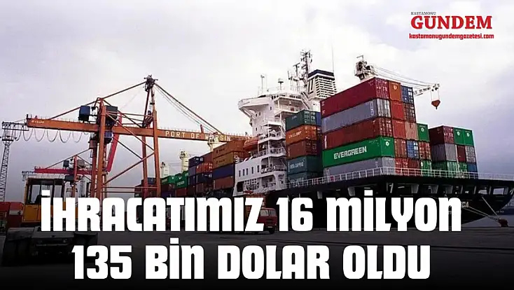 İhracatımız 16 Milyon 135 Bin Dolar Oldu