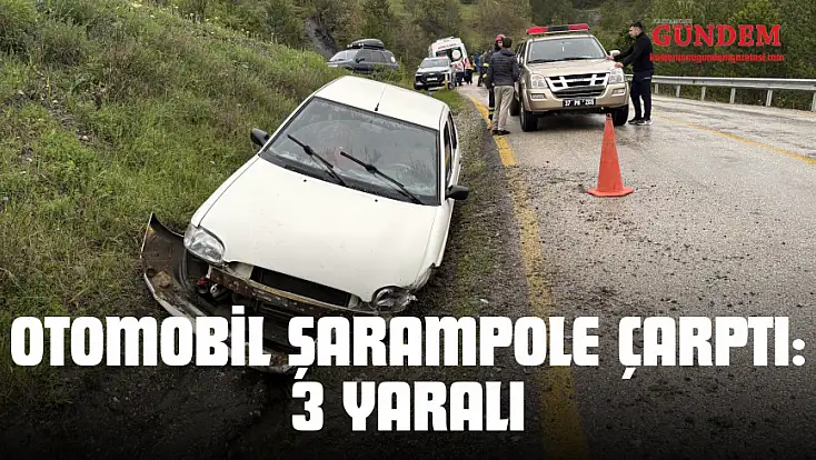 Kontrolden Çıkan Otomobil Şarampole Çarptı: 3 Yaralı