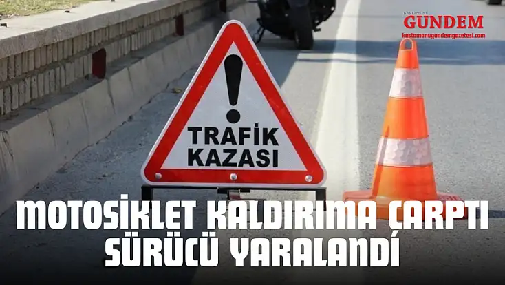 Motosiklet Kaldırıma Çarptı, Sürücü Yaralandı