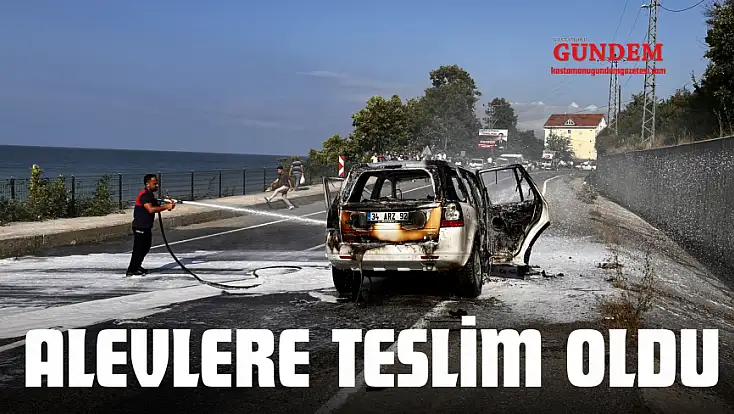 Otomobil Alevlere Teslim Oldu