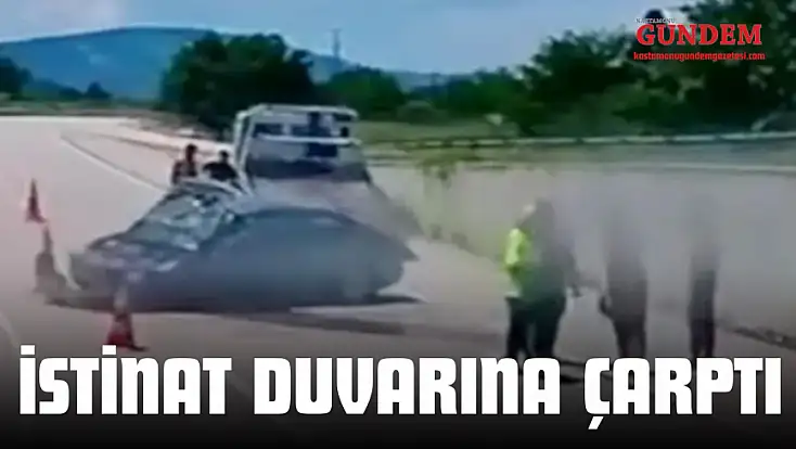 Otomobil İstinat Duvarına Çarptı: Yaralılar Var!