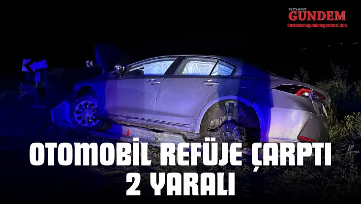 Otomobil Refüje Çarptı: 2 Yaralı