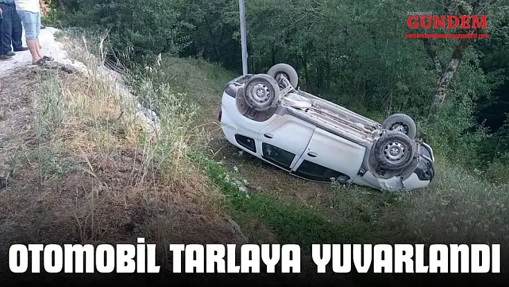 Otomobil Tarlaya Yuvarlandı