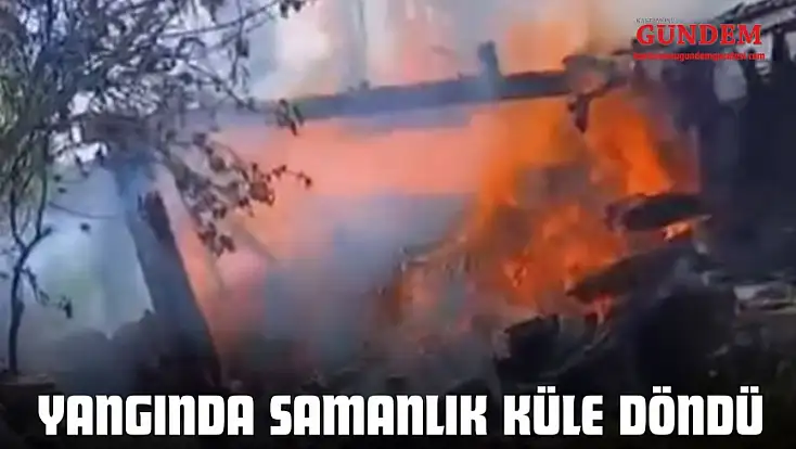 Yangında Samanlık Küle Döndü