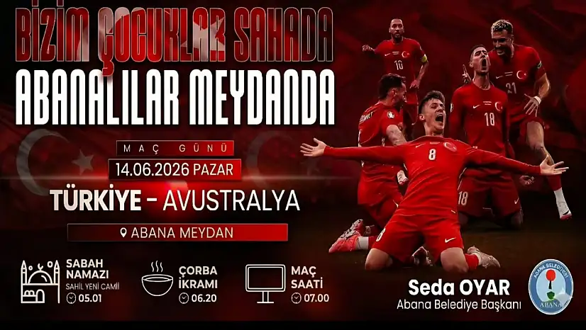 Abana Meydanı'nda Milli Heyecanı Dev Ekranda Yaşanacak