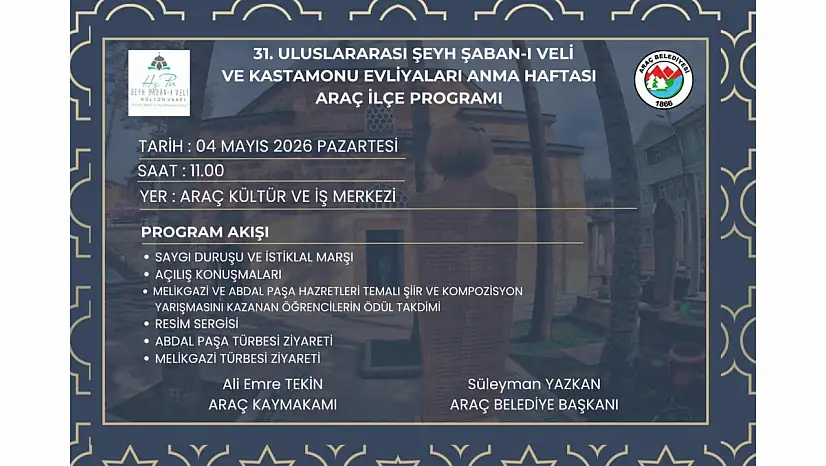 Araç'ta Anma Haftası Programına Davet
