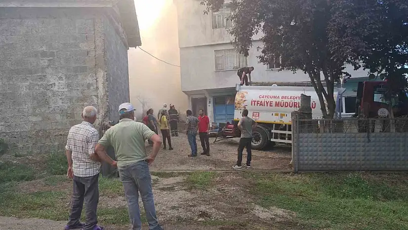 Çaycuma'da odunluk yangınına ilk müdahaleyi jandarma ekipleri yaptı