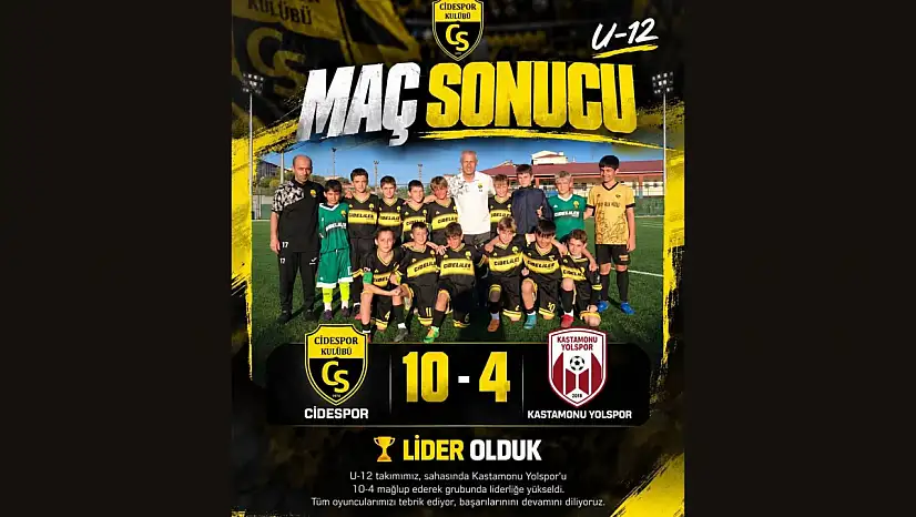 Cidespor U-12'den 10 Gollü Galibiyet