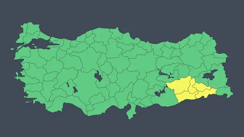 İçişleri Bakanlığından Bazı İller İçin 'Sarı' Kodlu Meteorolojik Uyarı