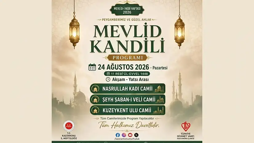 Mevlid Kandili Programları Düzenlenecek