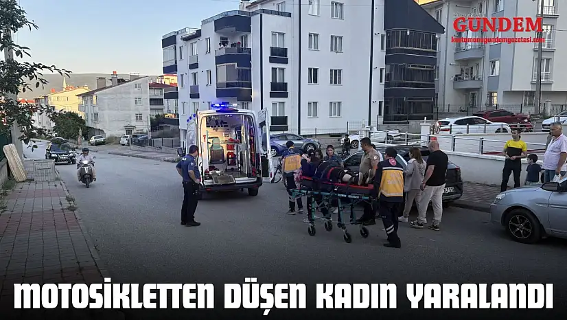 Motosikletten Düşen Kadın Yaralandı