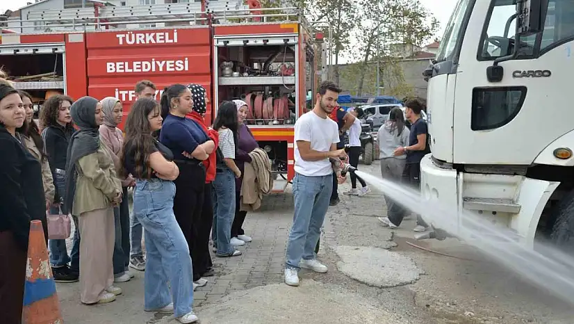 Türkeli'de uygulamalı itfaiye eğitimi
