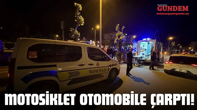 Motosiklet Otomobile Çarptı: 1 Yaralı