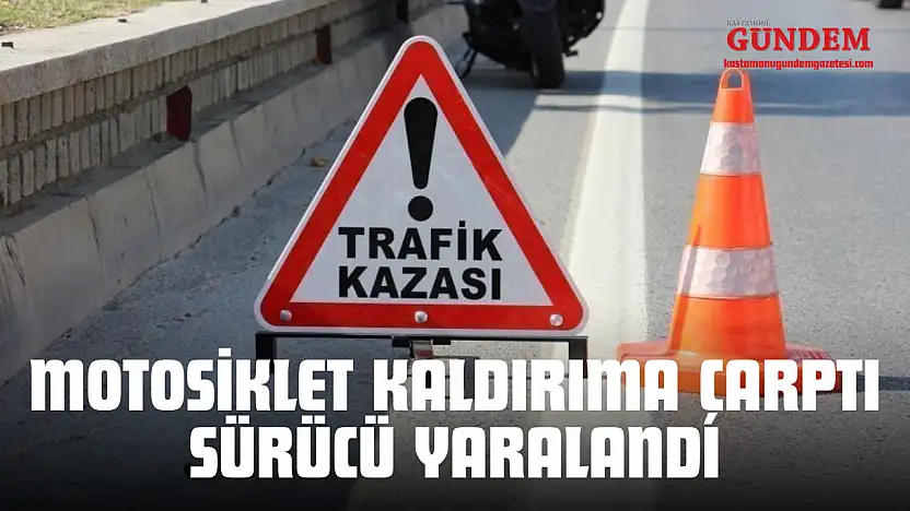 Motosiklet Kaldırıma Çarptı, Sürücü Yaralandı