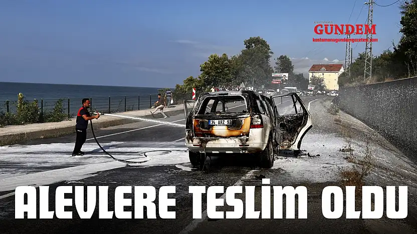 Otomobil Alevlere Teslim Oldu