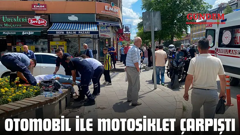 Otomobil İle Motosiklet Çarpıştı