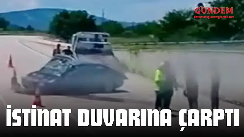 Otomobil İstinat Duvarına Çarptı: Yaralılar Var!