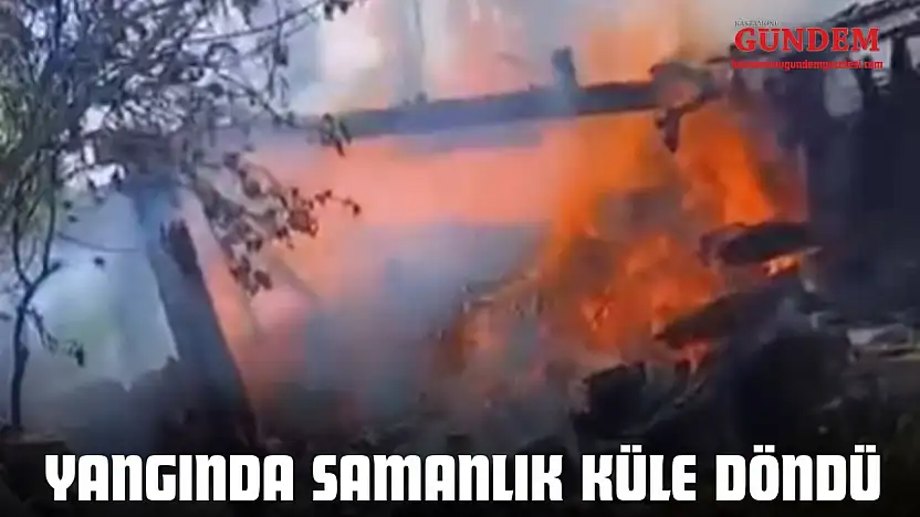 Yangında Samanlık Küle Döndü