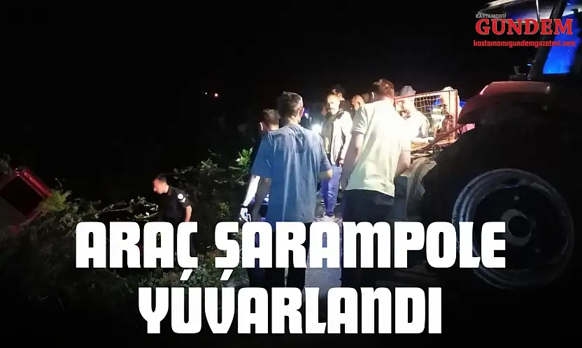 Araç Şarampole Yuvarlandı