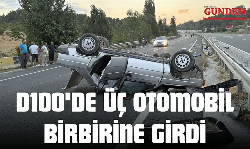D100'de Üç Otomobil Birbirine Girdi