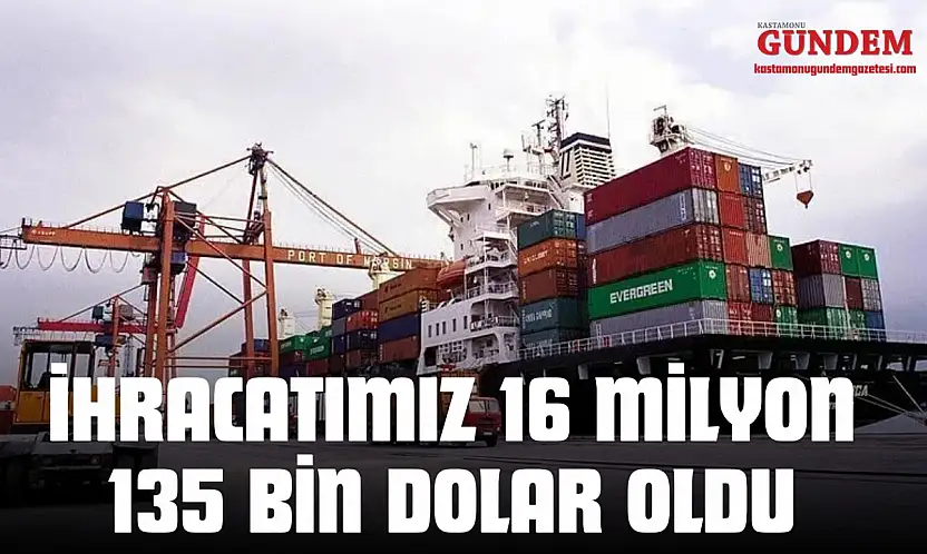 İhracatımız 16 Milyon 135 Bin Dolar Oldu