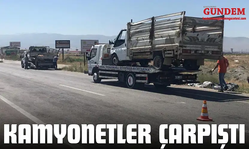 Kamyonetler Çarpıştı: 2 Yaralı