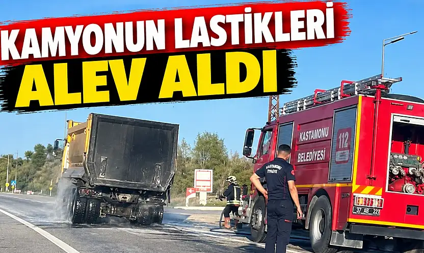Kamyonun Lastikleri Alev Aldı