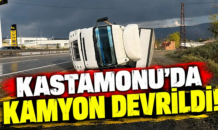 Kastamonu'da Kamyon Devrildi!
