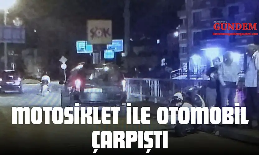 Motosiklet İle Otomobil Çarpıştı