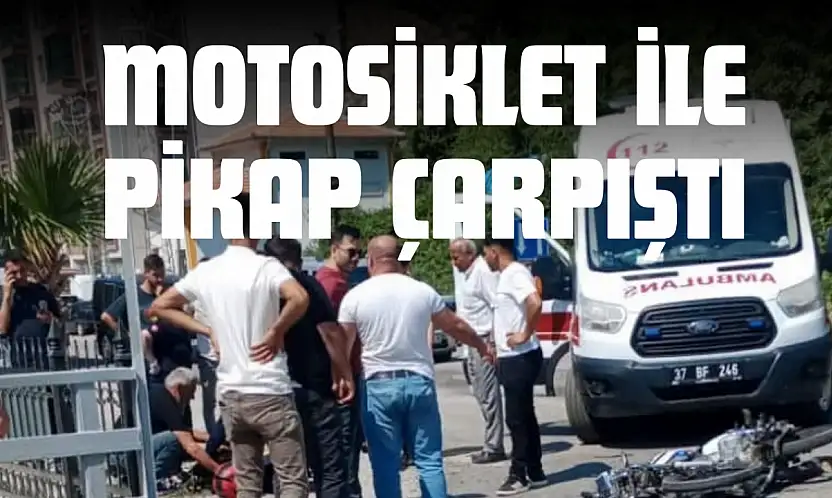 Motosiklet İle Pikap Çarpıştı