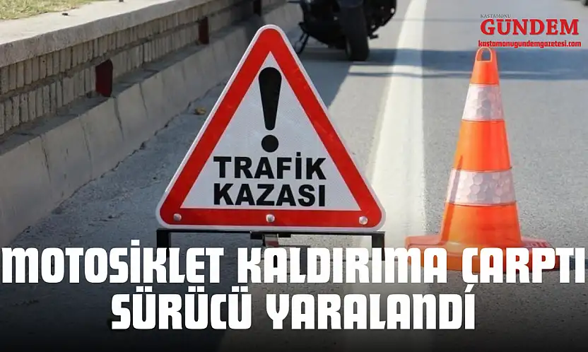Motosiklet Kaldırıma Çarptı, Sürücü Yaralandı