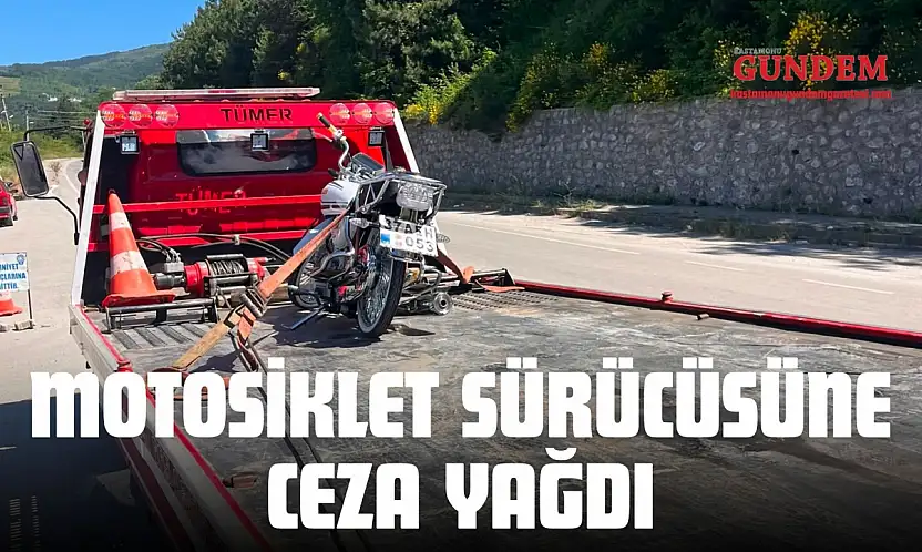 Motosiklet Sürücüsüne Ceza Yağdı