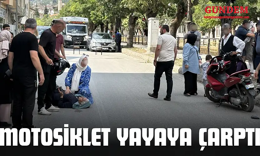 Motosiklet Yayaya Çarptı