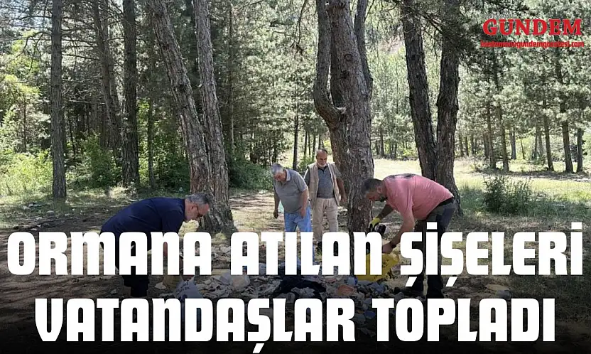 Ormana Atılan Şişeleri Vatandaşlar Topladı