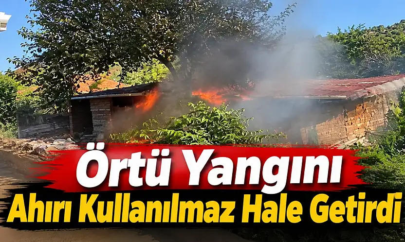 Örtü Yangını Ahırı Kullanılmaz Hale Getirdi