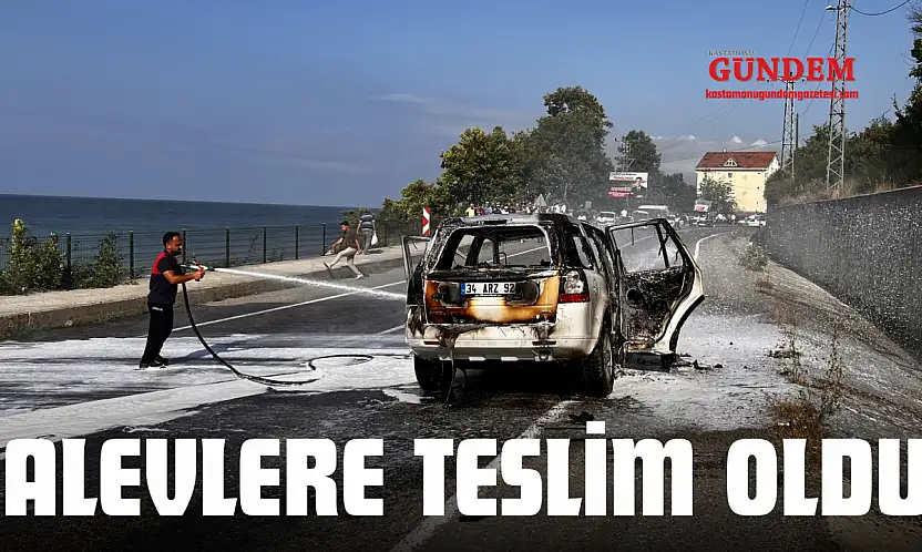 Otomobil Alevlere Teslim Oldu