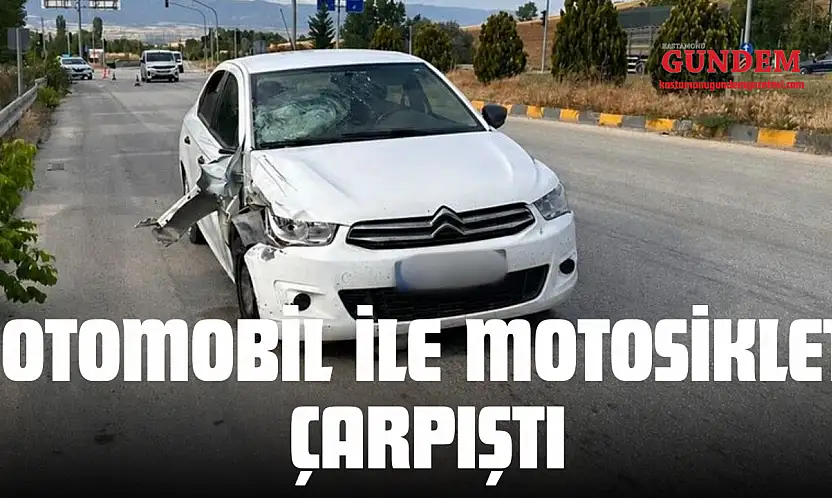 Otomobil İle Motosiklet Çarpıştı