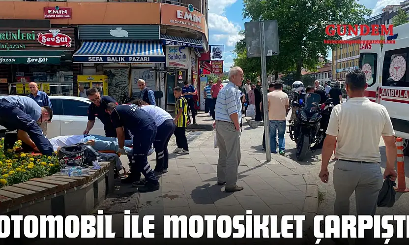 Otomobil İle Motosiklet Çarpıştı