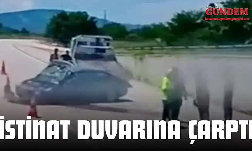 Otomobil İstinat Duvarına Çarptı: Yaralılar Var!