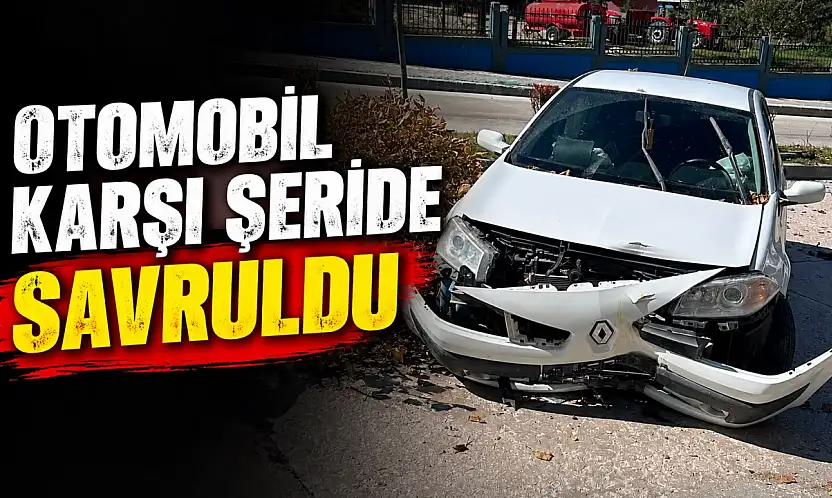 Otomobil Karşı Şeride Savruldu