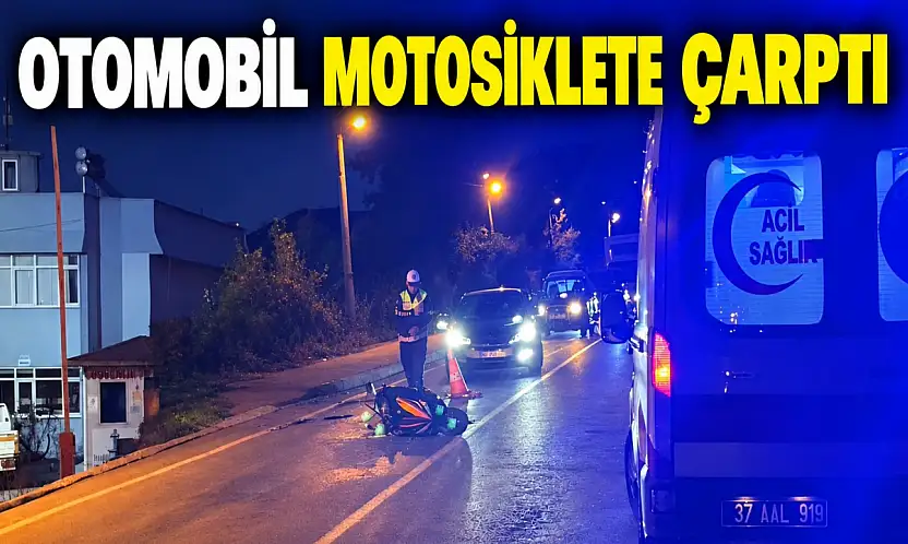 Otomobil Motosiklete Çarptı